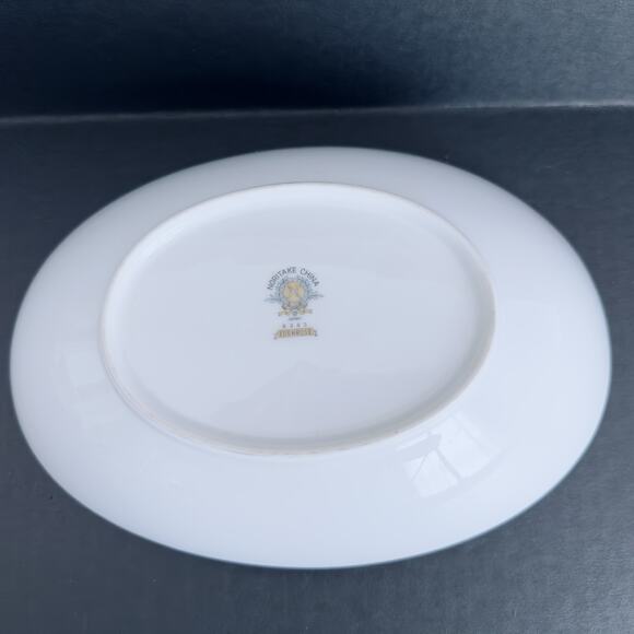 Noritake Edenrose 10" Oval Vegetable Bowl Gray/Pink/White Roses VTG - Picture 15 of 16